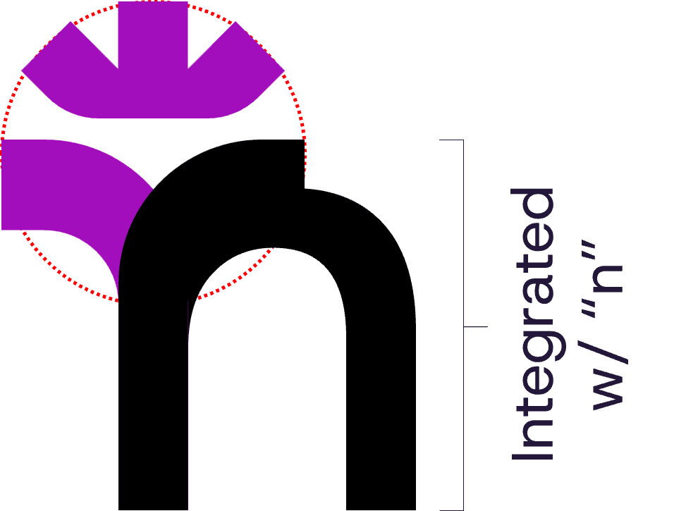 Logo anatomy integrating the letter n